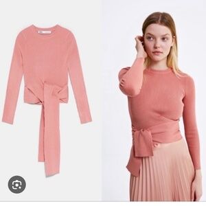 NWT Zara Wrap Tie Detail Sweater Sz. L